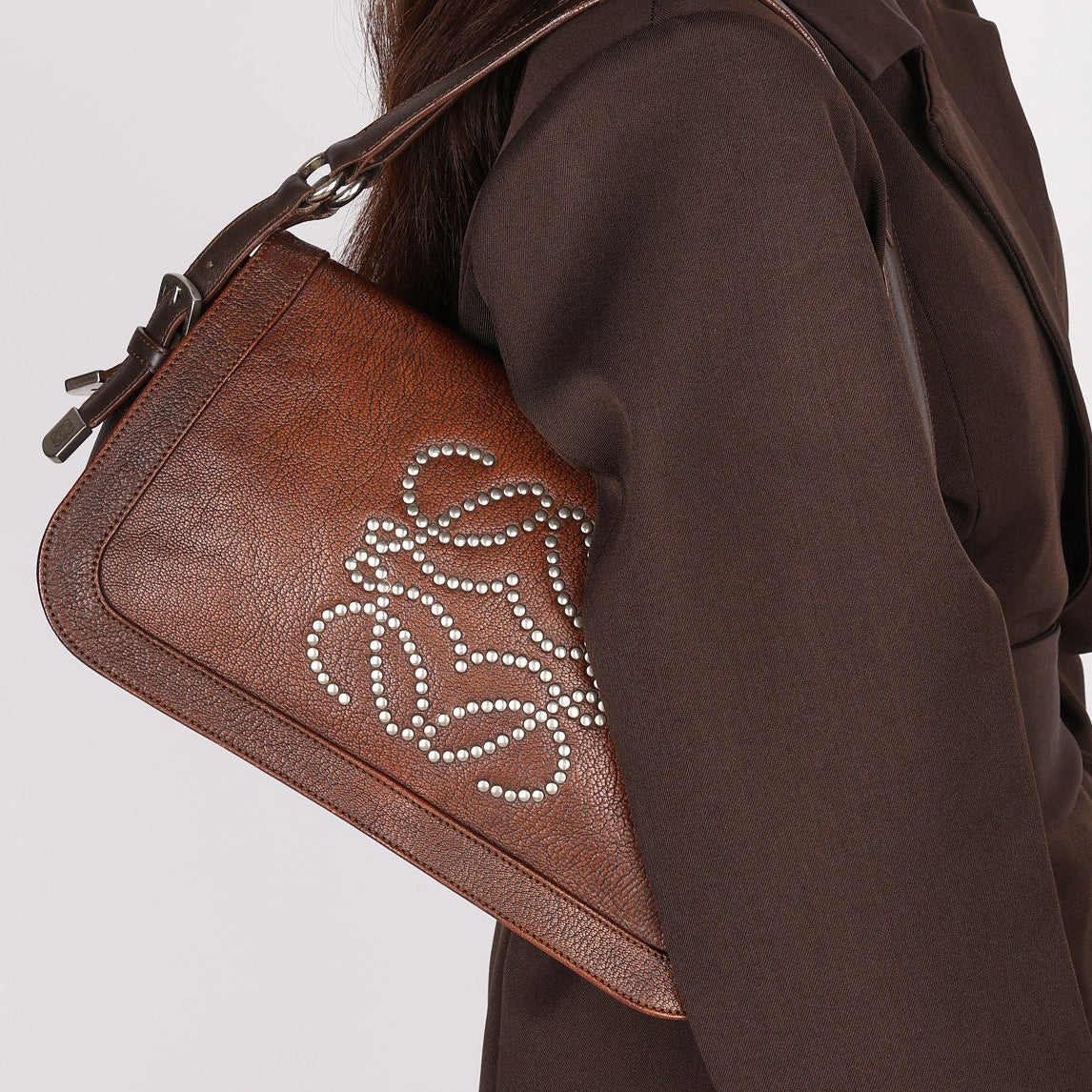 Loewe Studded Anagram Shoulder Bag 2004