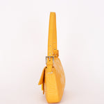 Fendi Embossed Baguette Bag Yellow