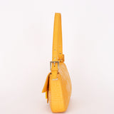 Fendi Embossed Baguette Bag Yellow