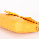 Fendi Embossed Baguette Bag Yellow