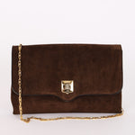 Celine Envelope Clutch on Chain Brown Suede