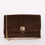 Celine Envelope Clutch on Chain Brown Suede