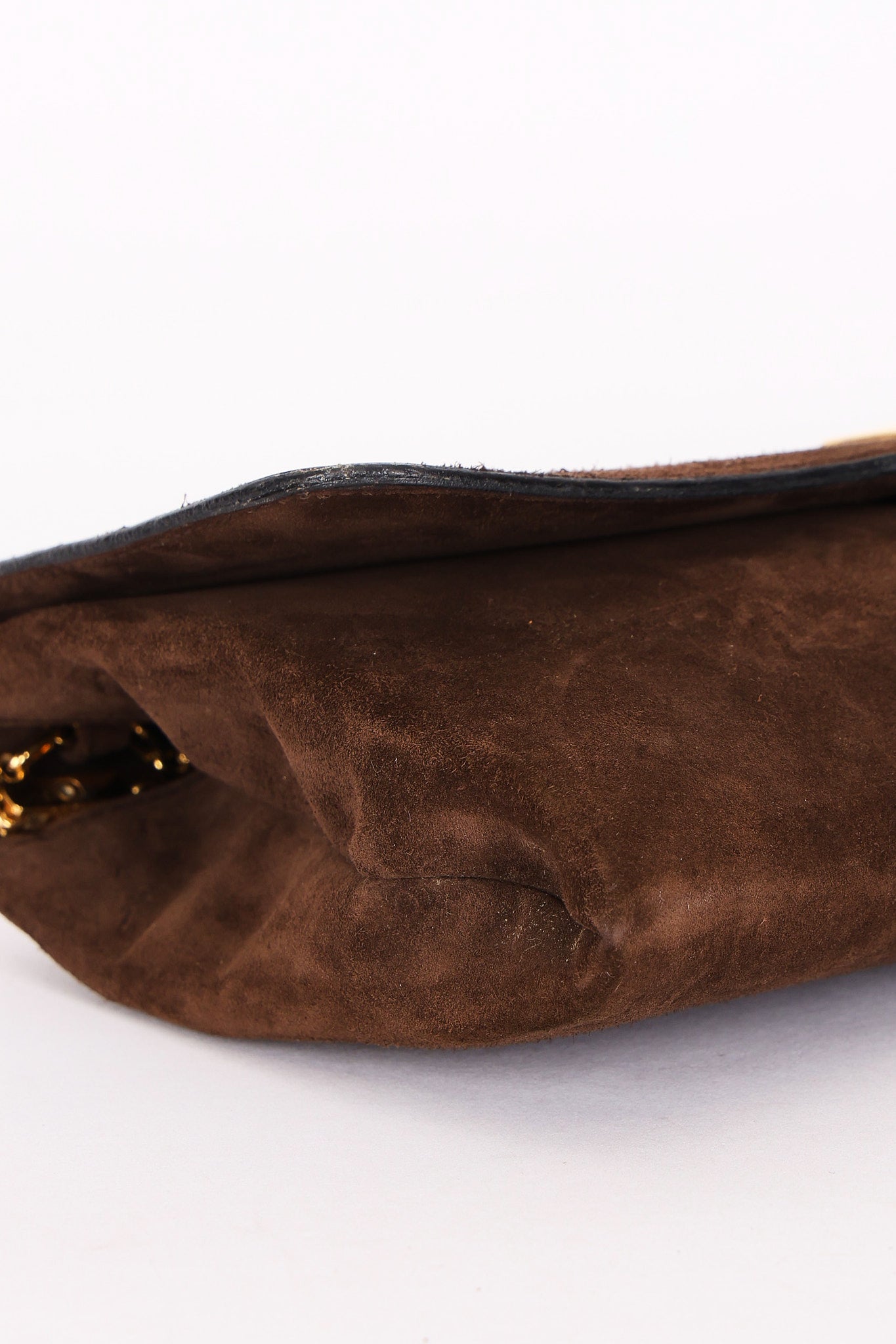 Celine Envelope Clutch on Chain Brown Suede