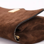 Celine Envelope Clutch on Chain Brown Suede