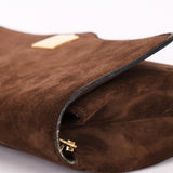 Celine Envelope Clutch on Chain Brown Suede