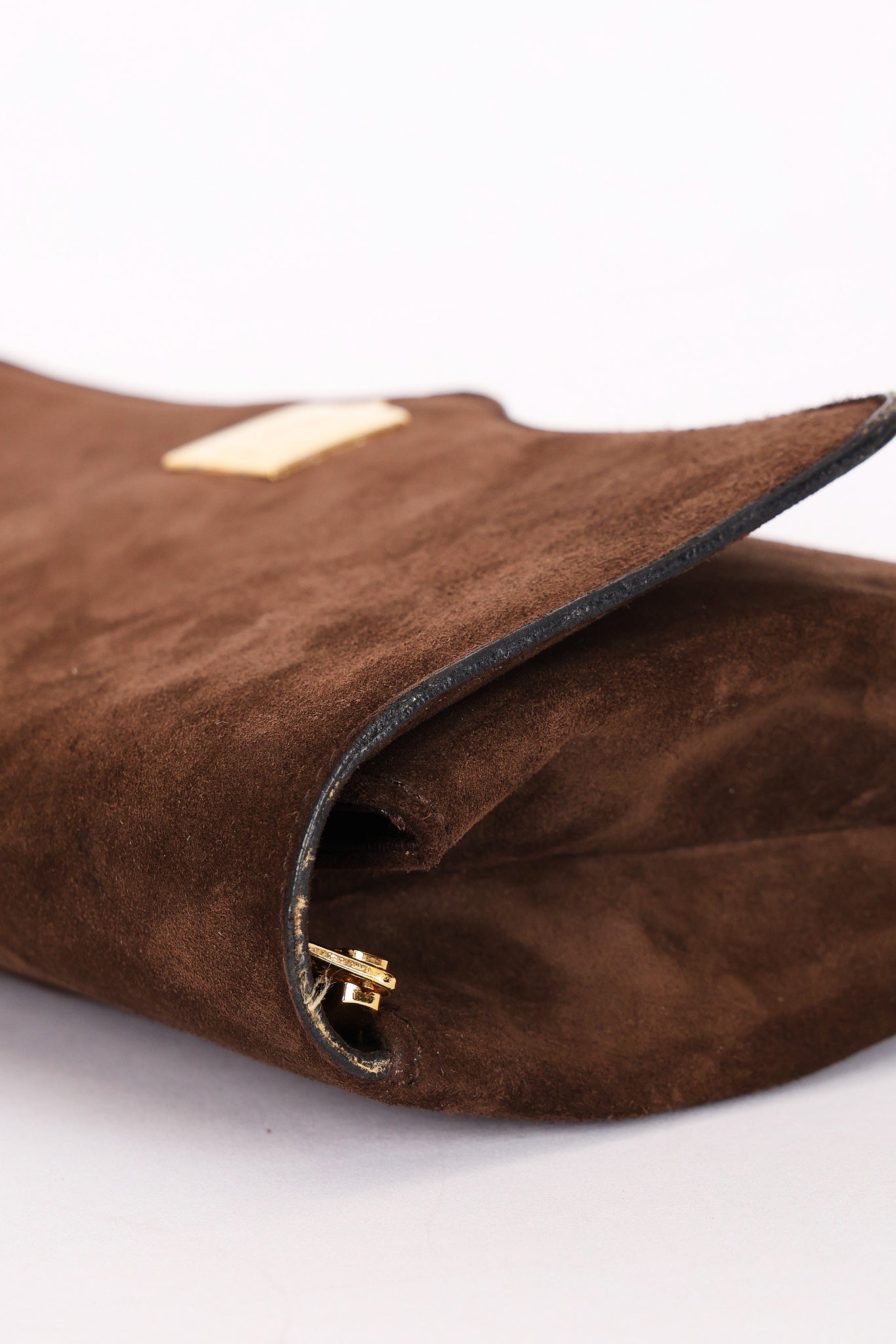 Celine Envelope Clutch on Chain Brown Suede