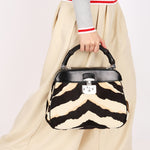 Gucci Lady Lock Tiger Print Bamboo Top Handle Bag