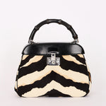 Gucci Lady Lock Tiger Print Bamboo Top Handle Bag