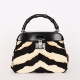 Gucci Lady Lock Tiger Print Bamboo Top Handle Bag
