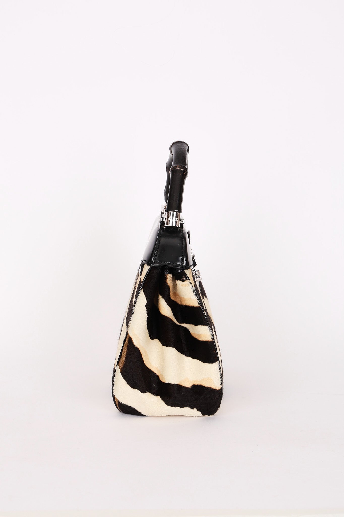 Gucci Lady Lock Tiger Print Bamboo Top Handle Bag