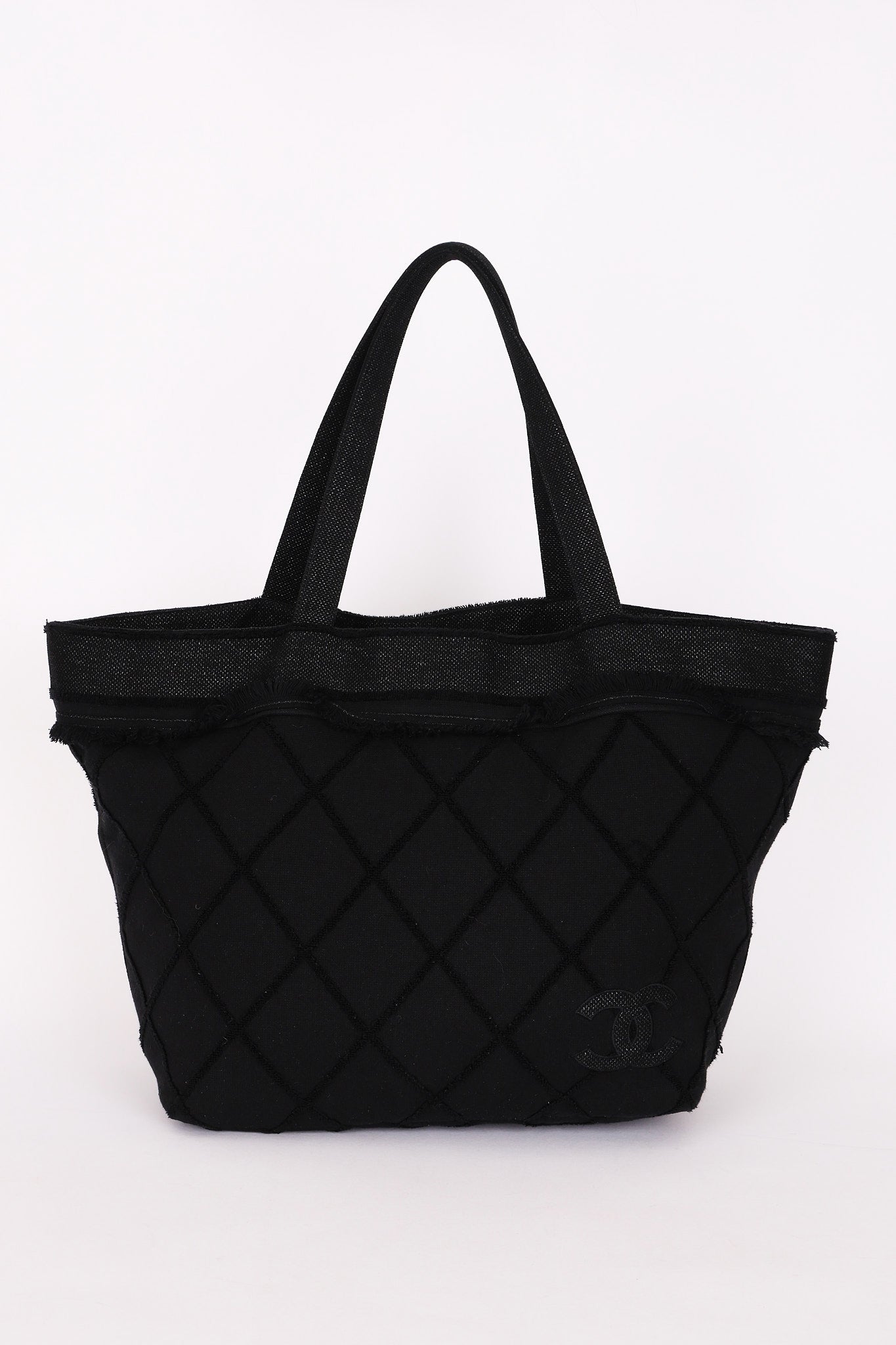 Chanel Raw Edge Tote Black Canvas