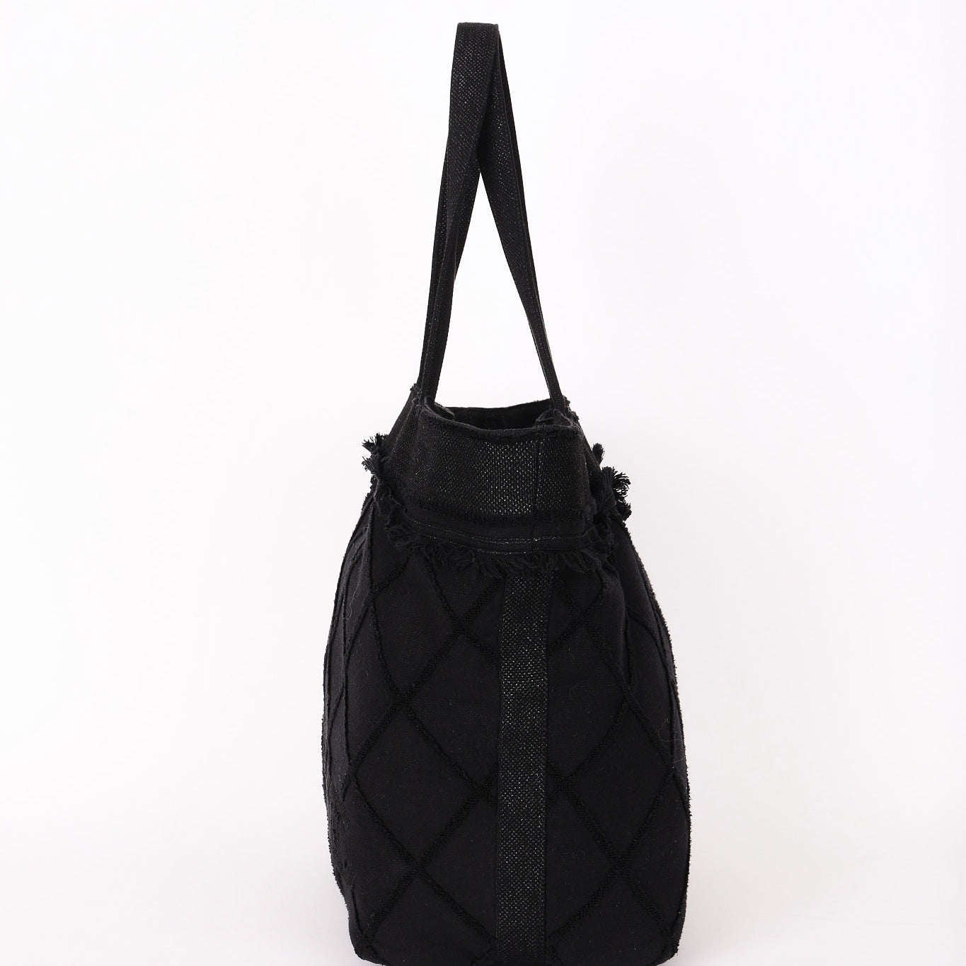 Chanel Raw Edge Tote Black Canvas