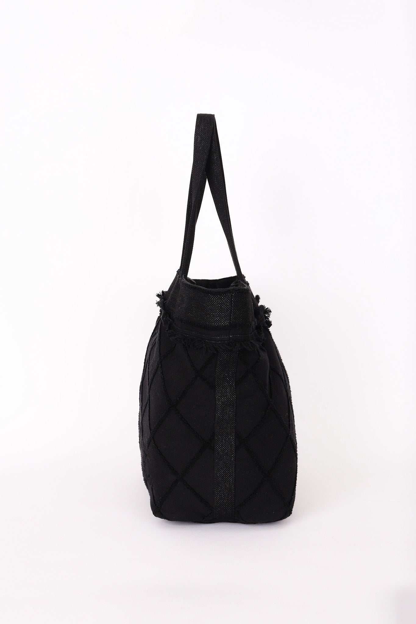 Chanel Raw Edge Tote Black Canvas