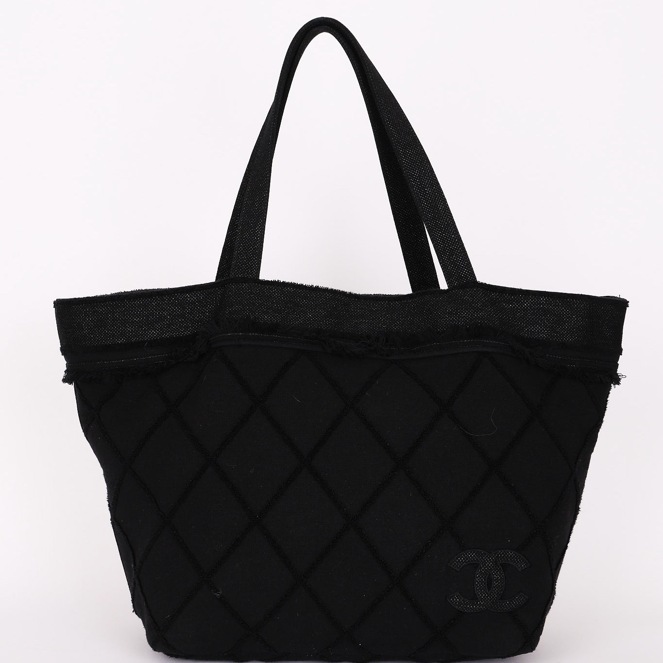 Chanel Raw Edge Tote Black Canvas