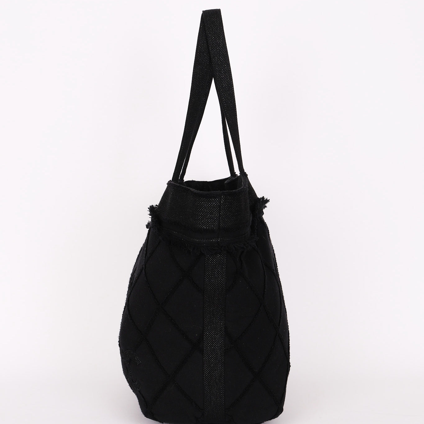 Chanel Raw Edge Tote Black Canvas
