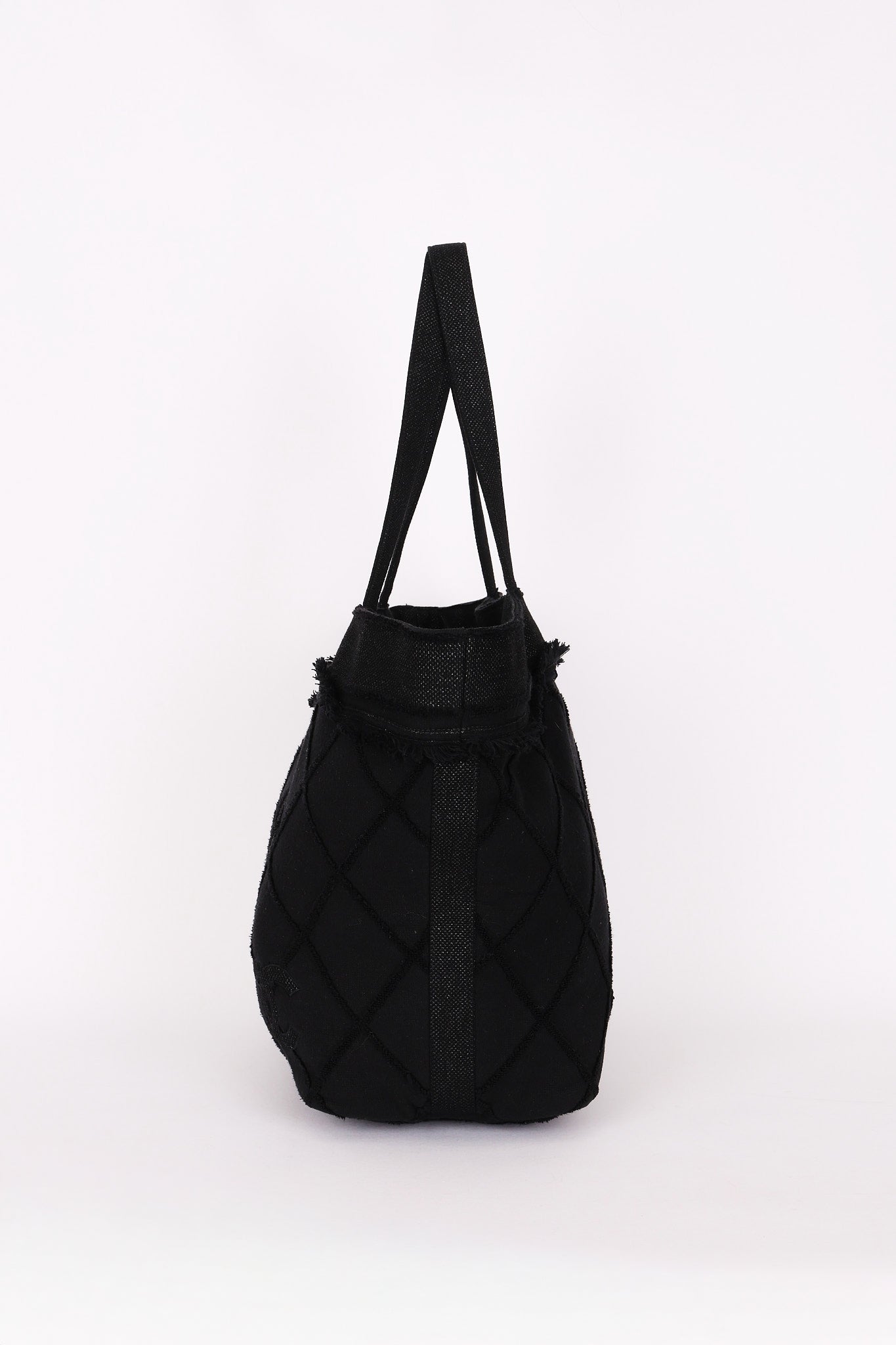 Chanel Raw Edge Tote Black Canvas