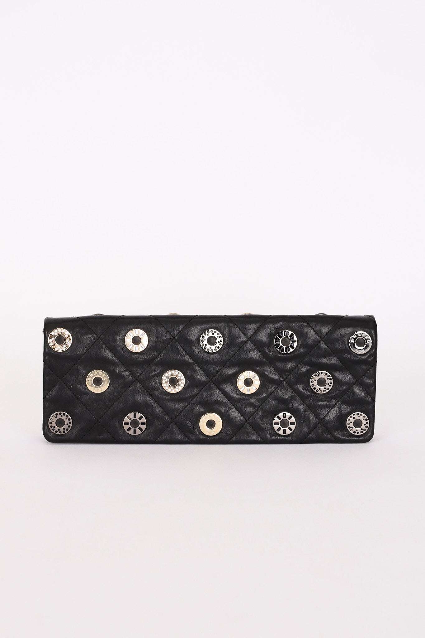 Chanel Star Attitude Grommet Clutch Black Calfskin MMHW