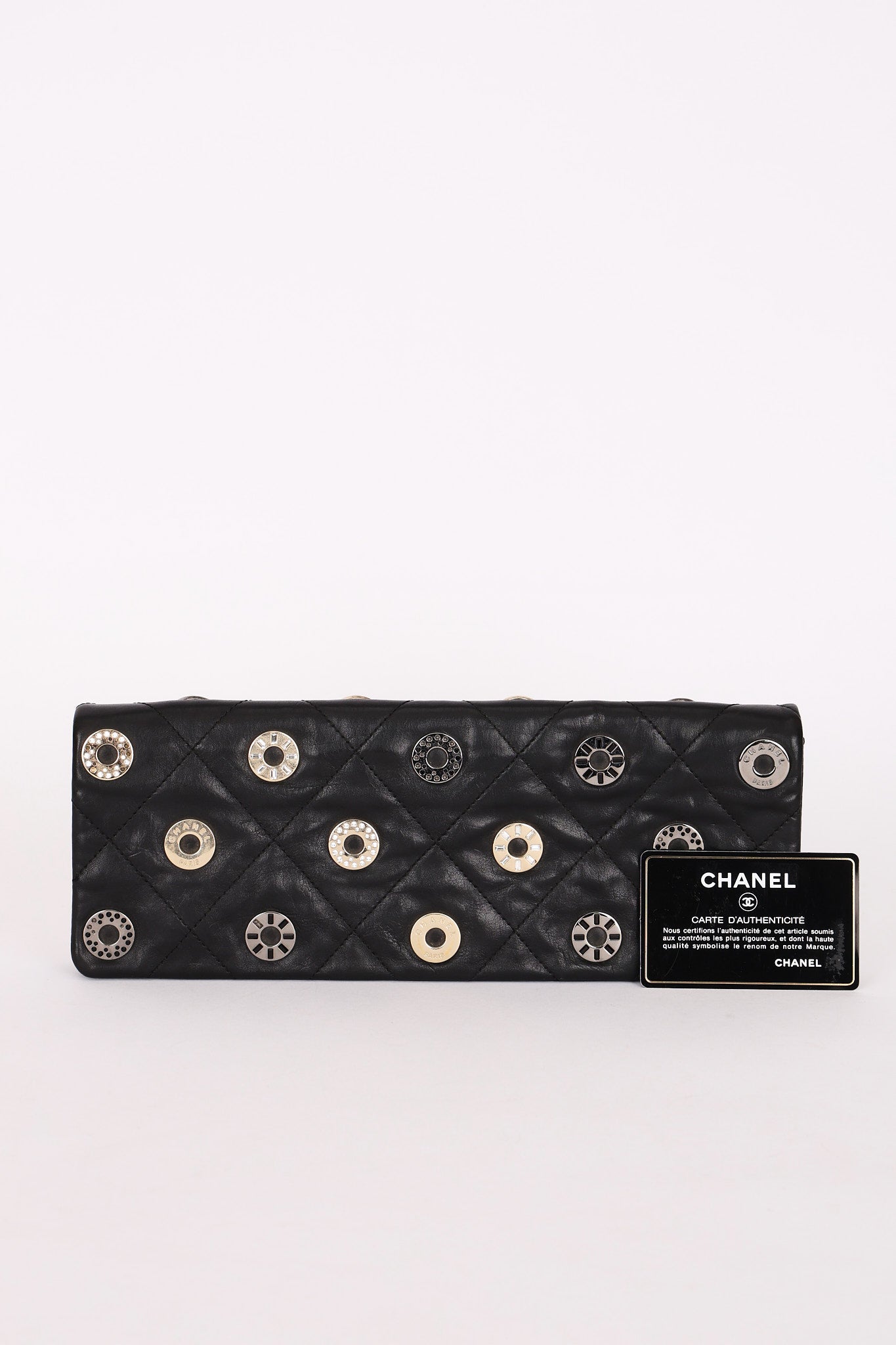 Chanel Star Attitude Grommet Clutch Black Calfskin MMHW