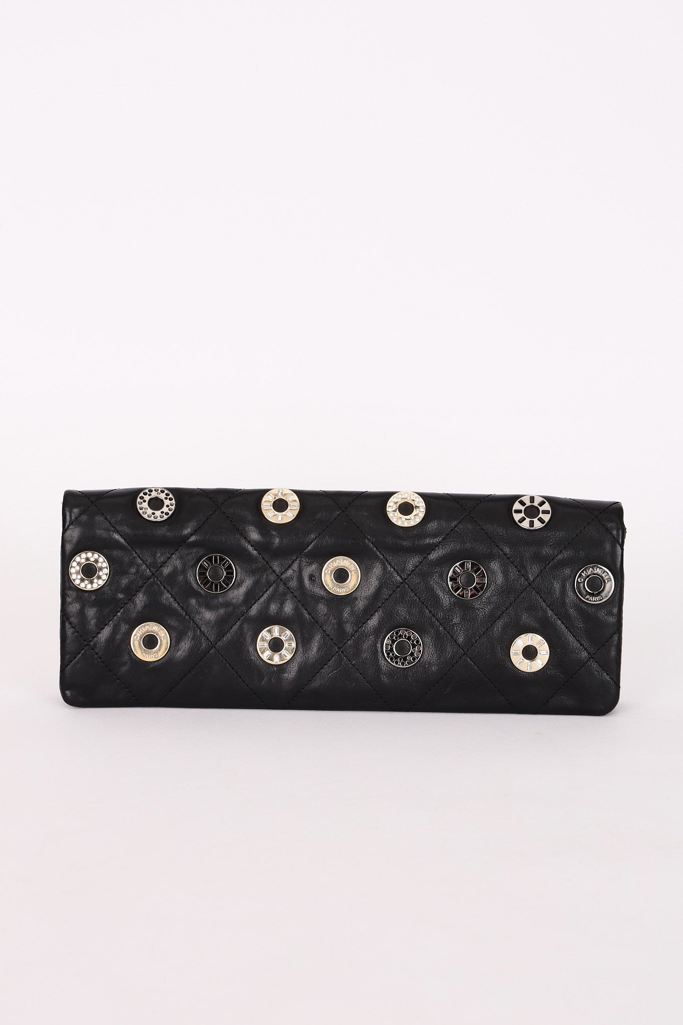 Chanel Star Attitude Grommet Clutch Black Calfskin MMHW