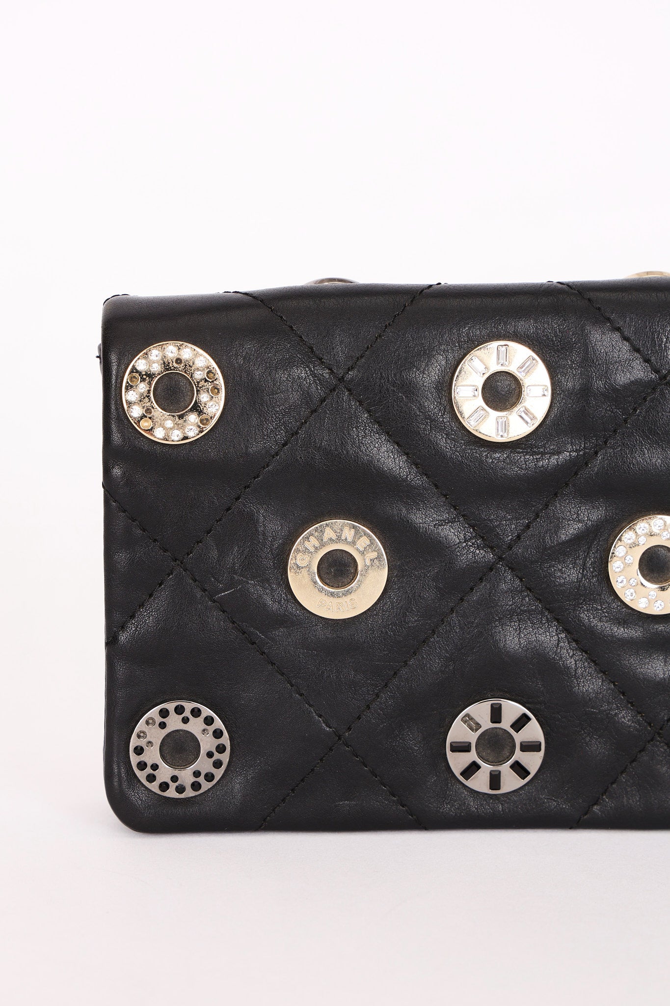 Chanel Star Attitude Grommet Clutch Black Calfskin MMHW