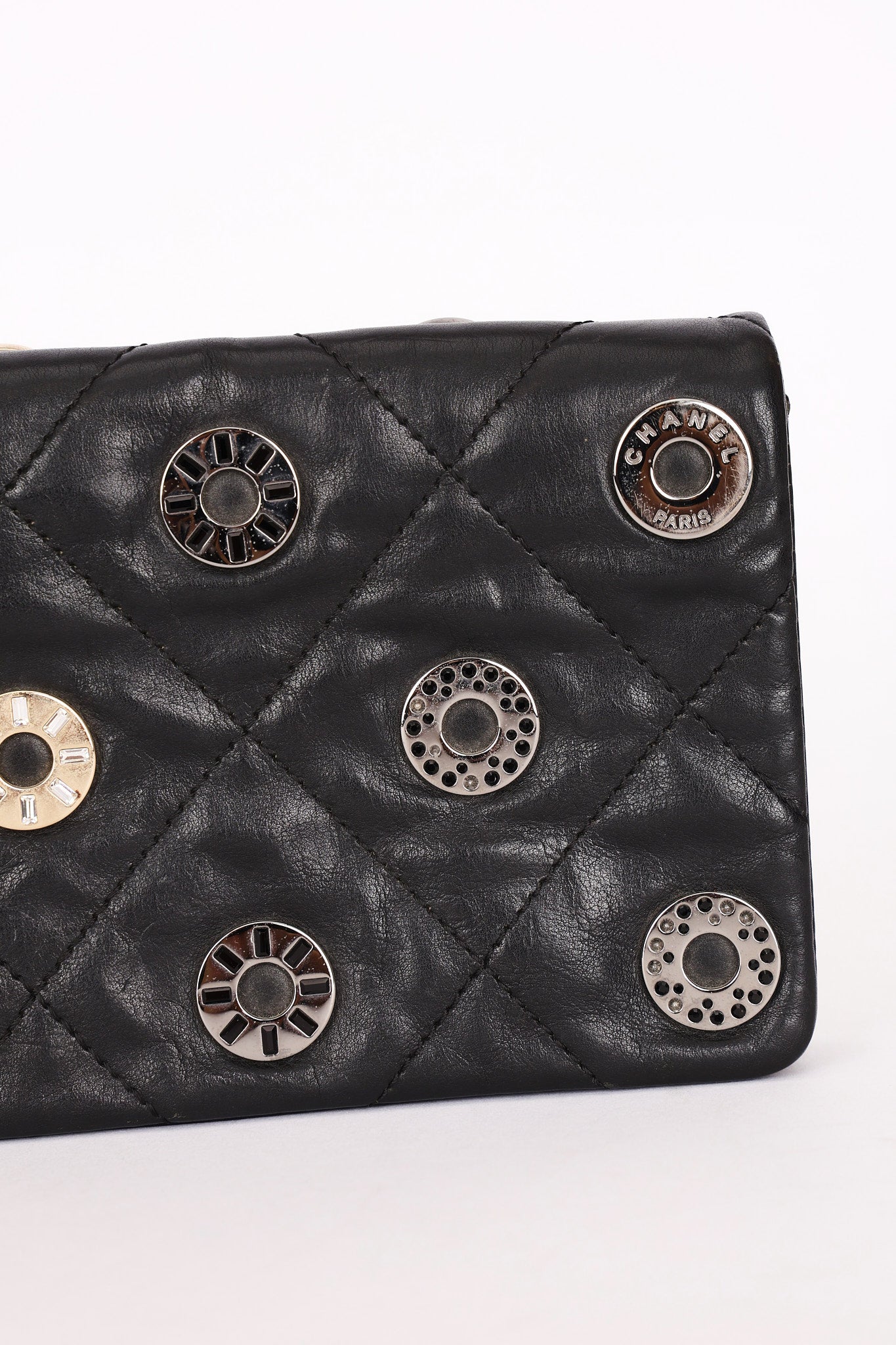 Chanel Star Attitude Grommet Clutch Black Calfskin MMHW