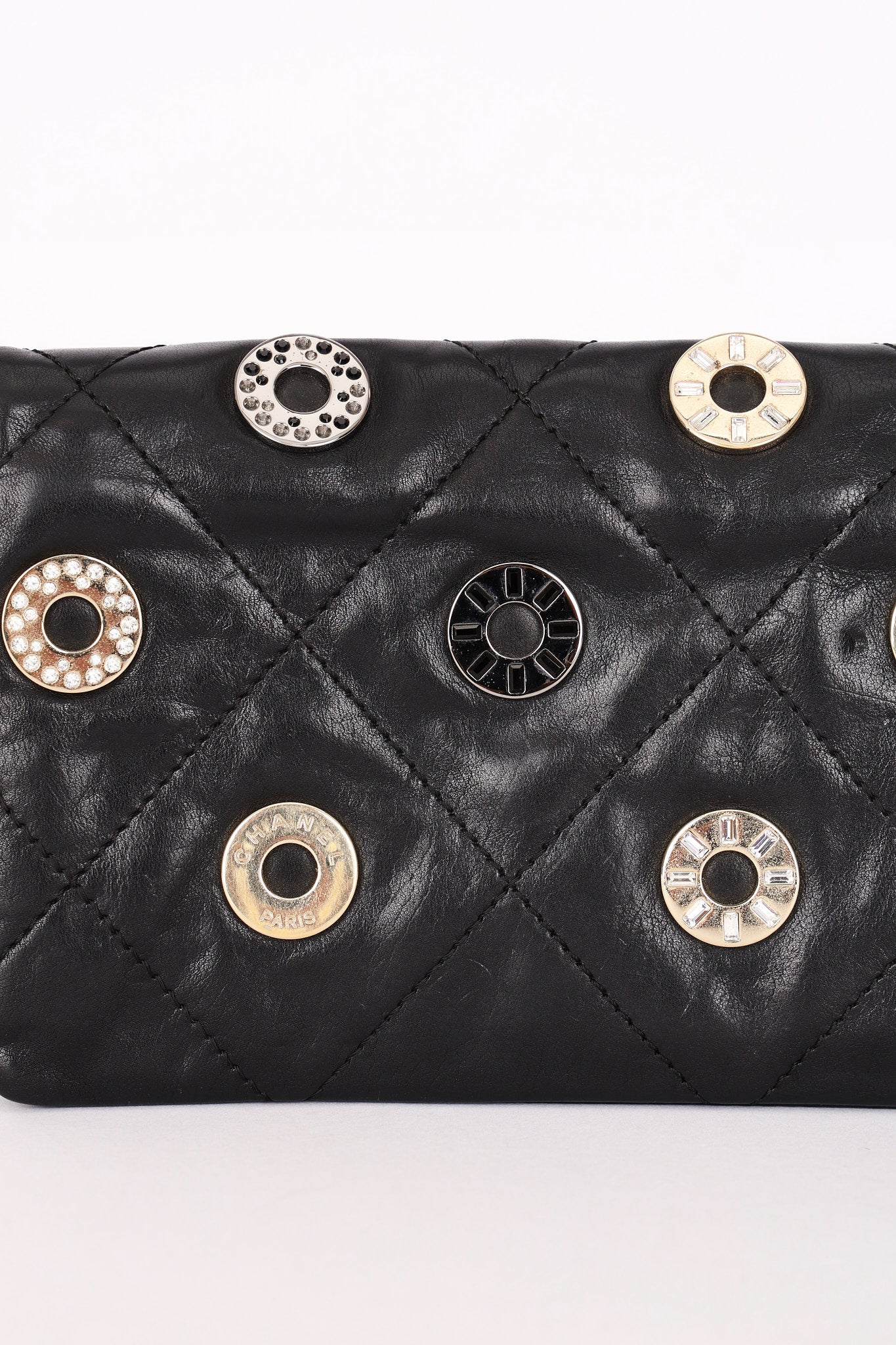 Chanel Star Attitude Grommet Clutch Black Calfskin MMHW