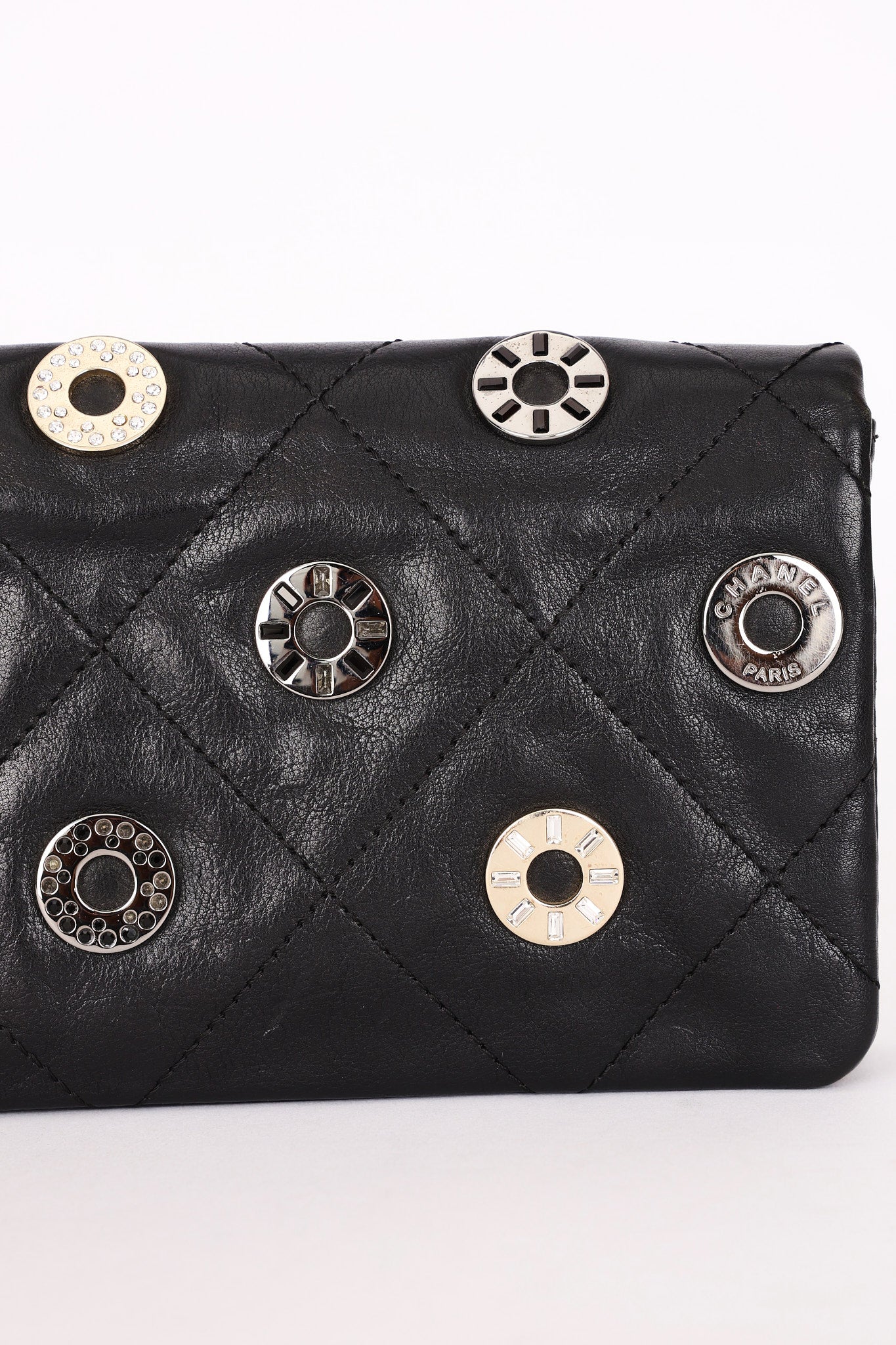 Chanel Star Attitude Grommet Clutch Black Calfskin MMHW