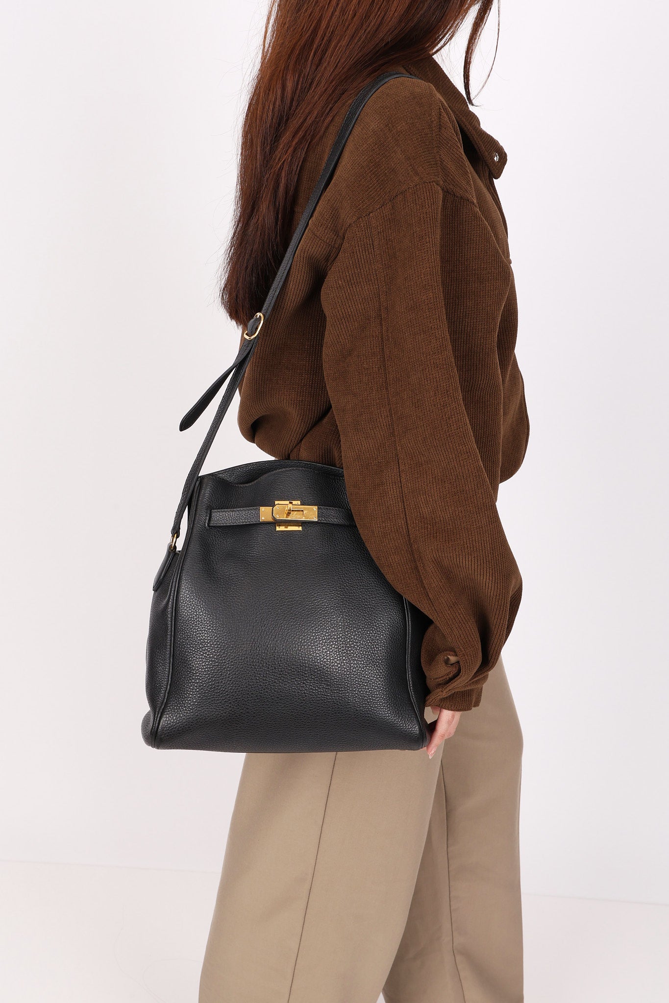 Hermès Kelly Sport MM Noir Togo GHW