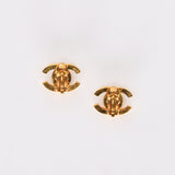 Chanel 1996 CC Crystal Clip-On Earrings 24K GP