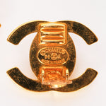 Chanel 1996 CC Crystal Clip-On Earrings 24K GP