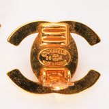 Chanel 1996 CC Crystal Clip-On Earrings 24K GP