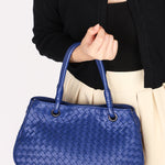 Bottega Veneta Intrecciato Shoulder Bag Cobalt Blue