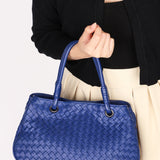 Bottega Veneta Intrecciato Shoulder Bag Cobalt Blue