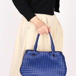 Bottega Veneta Intrecciato Shoulder Bag Cobalt Blue