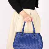 Bottega Veneta Intrecciato Shoulder Bag Cobalt Blue