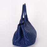 Bottega Veneta Intrecciato Shoulder Bag Cobalt Blue