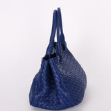 Bottega Veneta Intrecciato Shoulder Bag Cobalt Blue