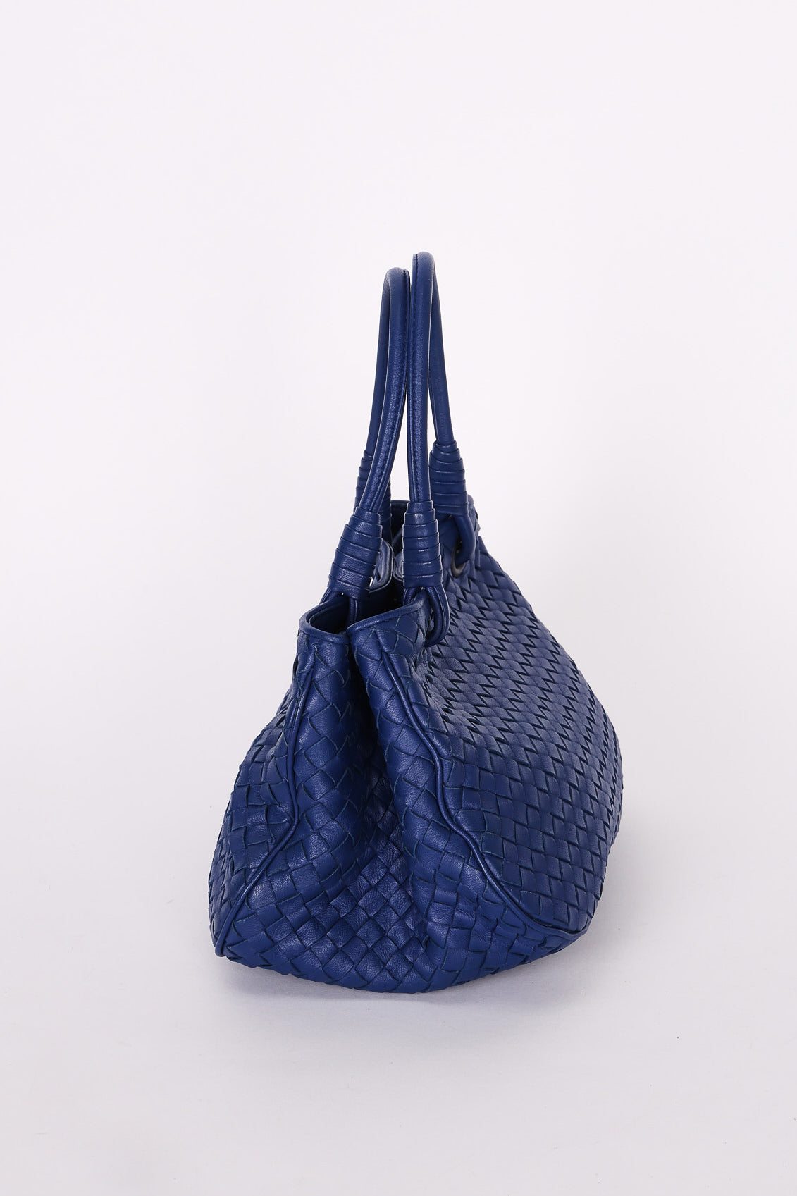Bottega Veneta Intrecciato Shoulder Bag Cobalt Blue
