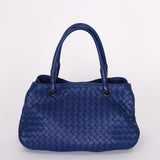 Bottega Veneta Intrecciato Shoulder Bag Cobalt Blue