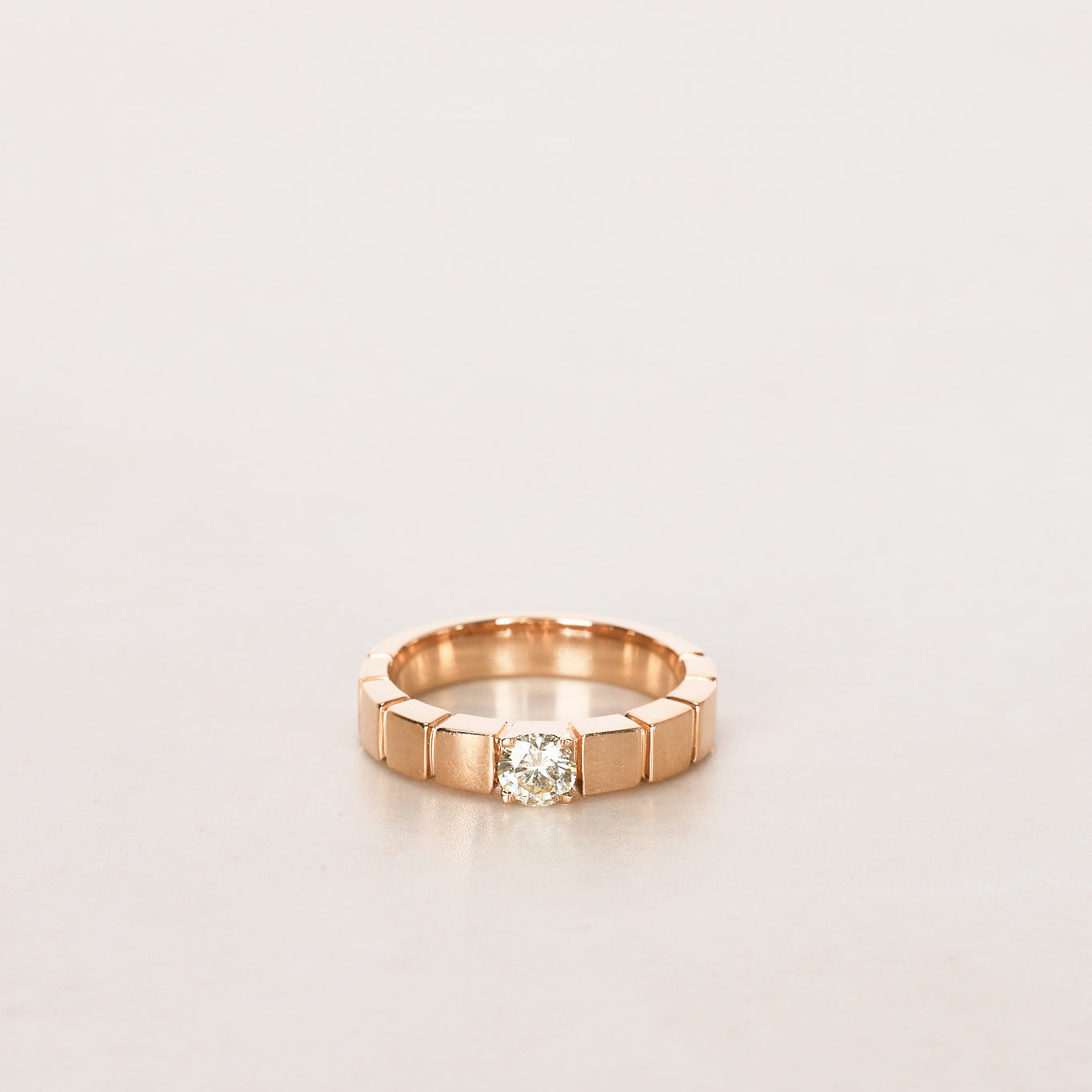 18K Yellow Gold and Diamond Ridged Ring, Size US 5