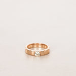 18K Yellow Gold and Diamond Ridged Ring, Size US 5