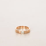 18K Yellow Gold and Diamond Ridged Ring, Size US 5