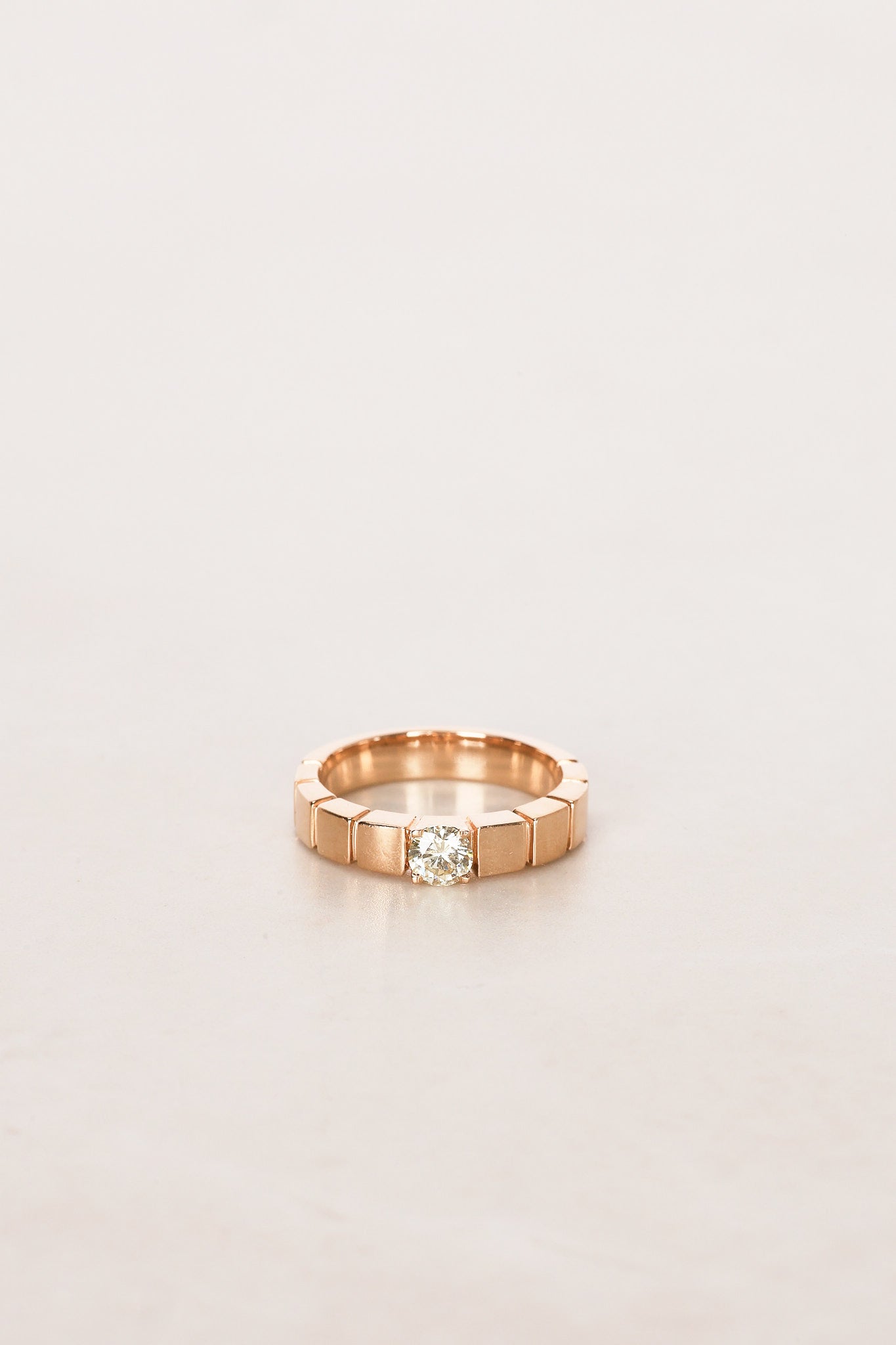 18K Yellow Gold and Diamond Ridged Ring, Size US 5