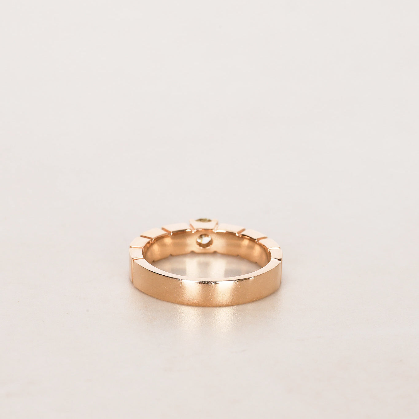 18K Yellow Gold and Diamond Ridged Ring, Size US 5