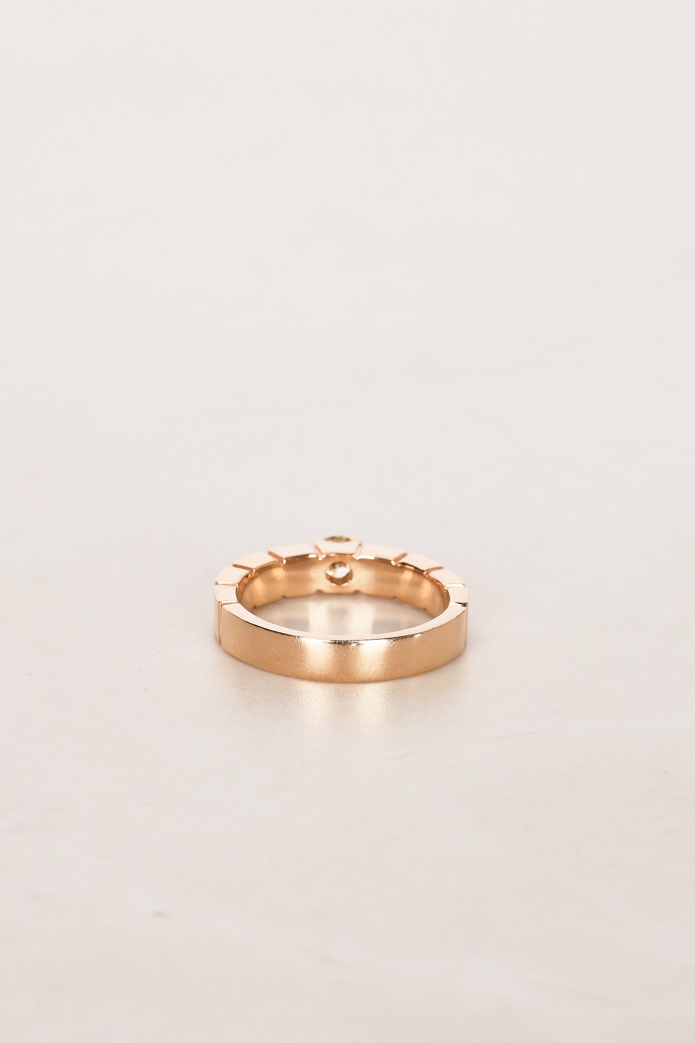 18K Yellow Gold and Diamond Ridged Ring, Size US 5