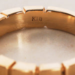 18K Yellow Gold and Diamond Ridged Ring, Size US 5