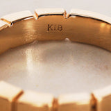 18K Yellow Gold and Diamond Ridged Ring, Size US 5