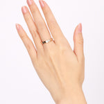18K Yellow Gold and Diamond Ridged Ring, Size US 5