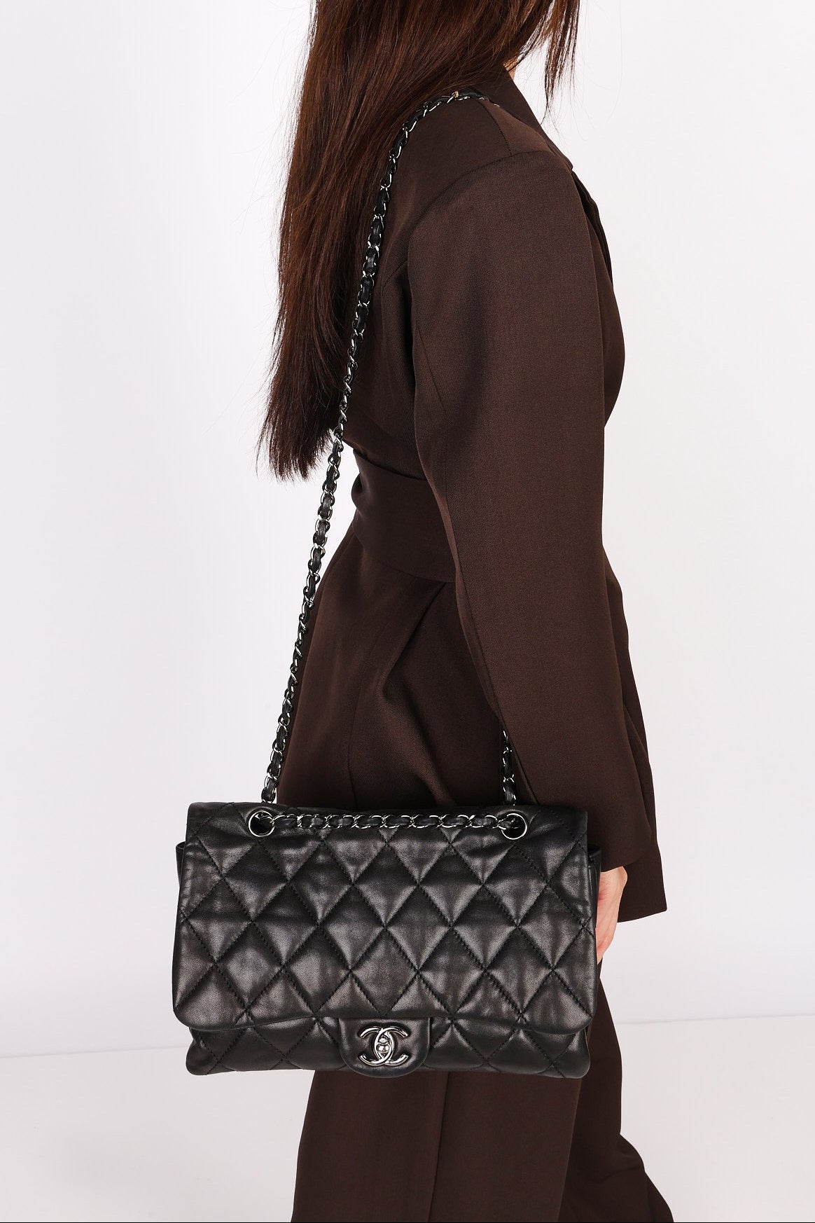 Chanel Single Flap Black Lambskin DSHW