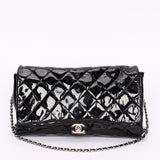 Chanel Single Flap Black Patent SHW